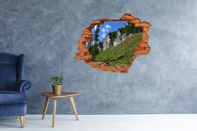 Hole in the wall decal Mountain landscape through a hole in the wall