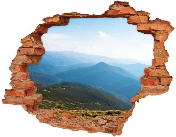 Hole in the wall decal Mountain landscape behind the hole in the wall