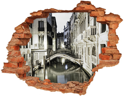 Hole wall sticker Venice at night