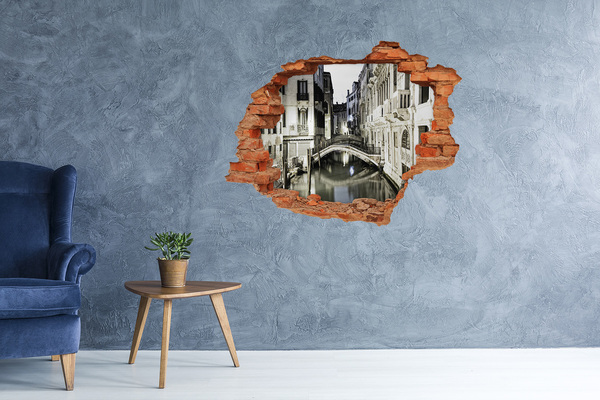 Hole wall sticker Venice at night