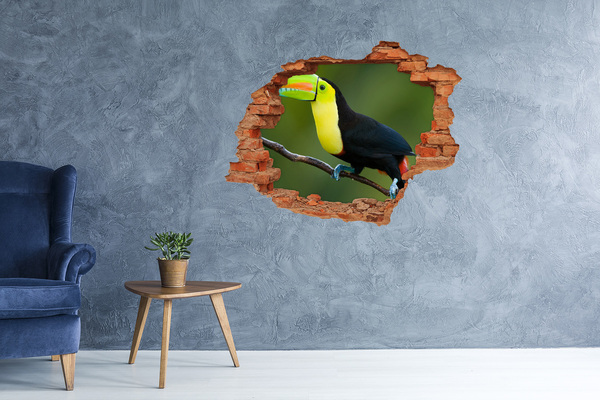 Hole in the wall decal Toucan in a tropical forest
