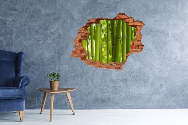 Hole wall sticker Green bamboo grove
