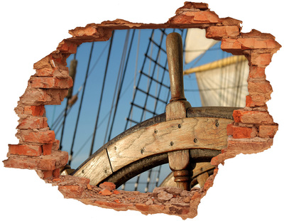 Hole in the wall decal Rudder on the yacht