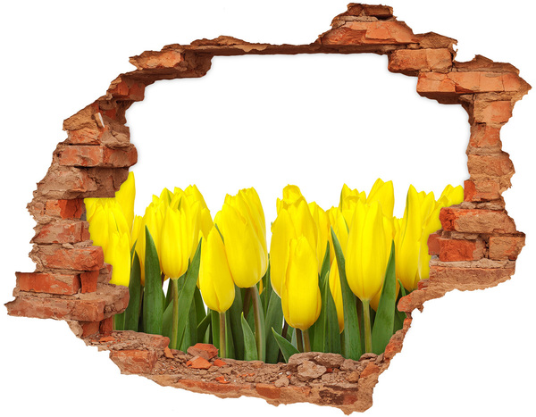 Hole wall sticker Yellow tulips