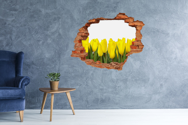 Hole wall sticker Tulips in a hole in the wall