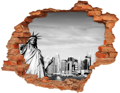 Hole wall sticker statue of Liberty