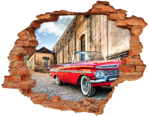 3D wall hole A classic convertible in a picturesque setting