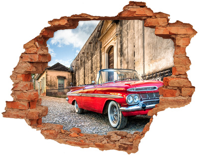 3D wall hole A classic convertible in a picturesque setting