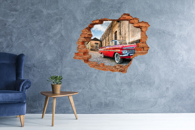 3D wall hole A classic convertible in a picturesque setting