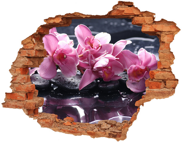 Hole wall sticker Pink orchid