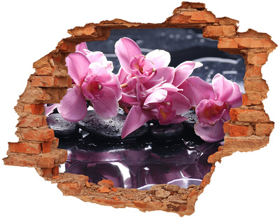 Hole wall sticker A flower paradise in ruins