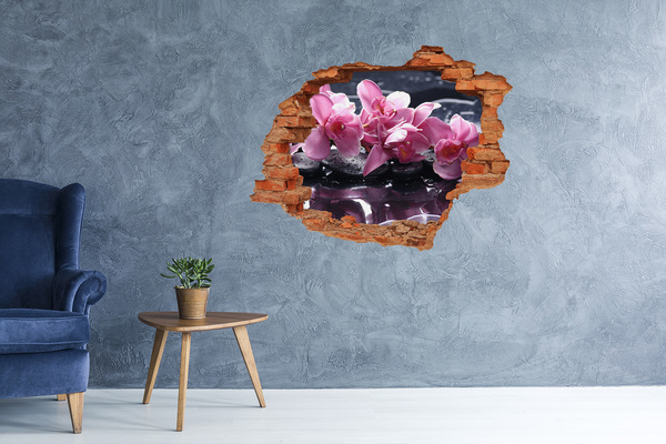 Hole wall sticker Pink orchid