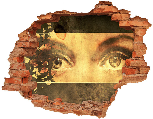 Hole wall sticker Eyes from behind the wall