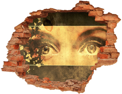 Hole wall sticker Eyes from behind the wall