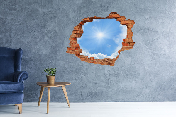 Hole in the wall decal Sky with sun rays