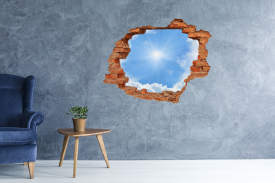 Hole in the wall decal Sky with sun rays