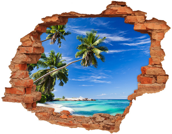 Hole in the wall sticker Tropical oasis behind the wall