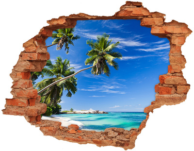 Hole in the wall sticker Tropical oasis behind the wall