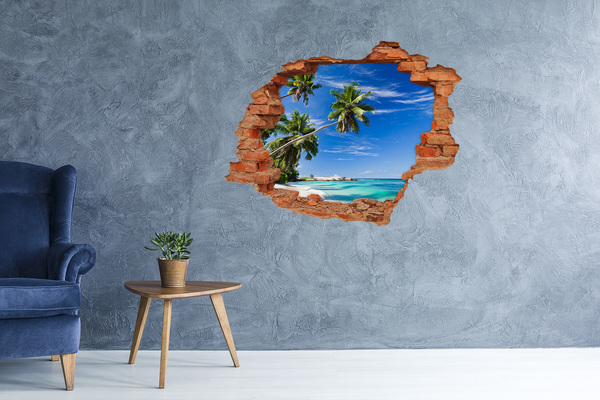 Hole in the wall sticker Tropical oasis behind the wall