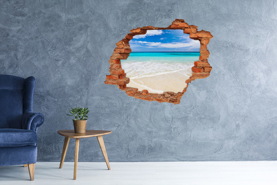 Hole in the wall sticker Caribbean Beach Through a Hole in the Wall