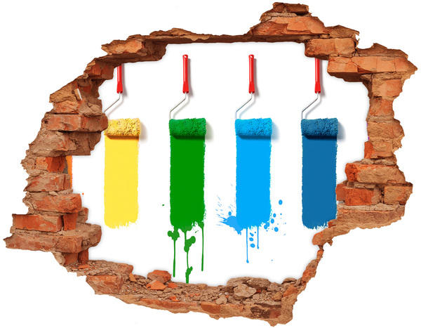 Hole in the wall sticker Painting in a new style