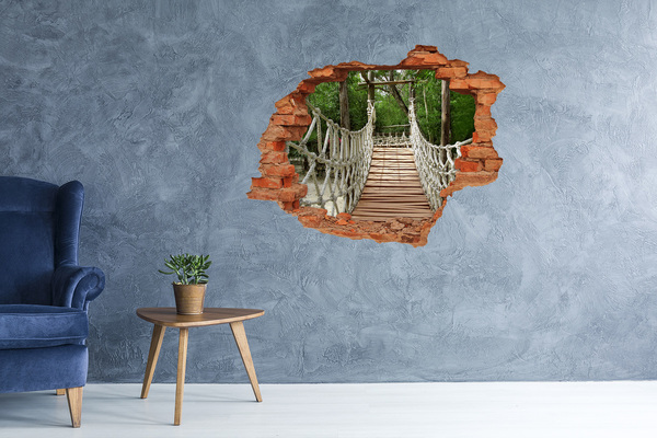 Hole in the wall decal Rope bridge