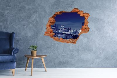 Hole in the wall decal New York at night