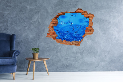 Hole in the wall decal Drops of water