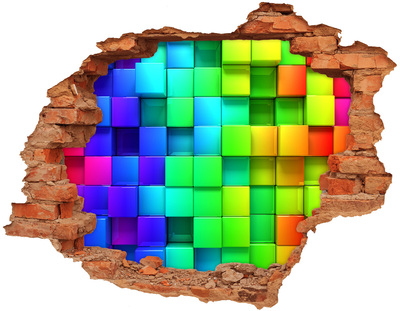 Hole wall sticker Colorful Tetris Wall