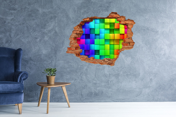 Hole wall sticker Colorful Tetris Wall