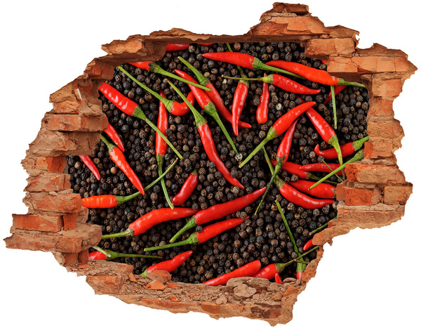 Hole in the wall sticker Chilli peppers