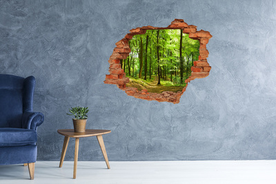 Hole wall sticker Green forest in the sun's rays