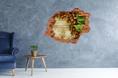 3D wall hole Coffee in a concrete hole