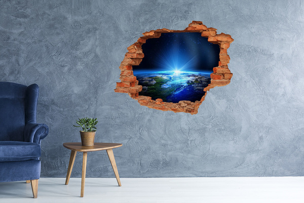 Hole wall sticker Cosmic view of Earth
