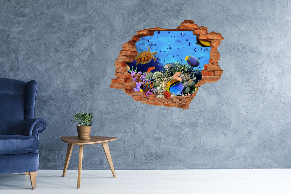 Hole wall sticker Coral reef