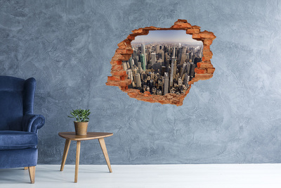 Hole wall sticker View of New York