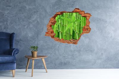 Hole wall sticker Green bamboo forest