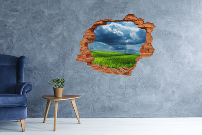 3D wall hole Storm clouds