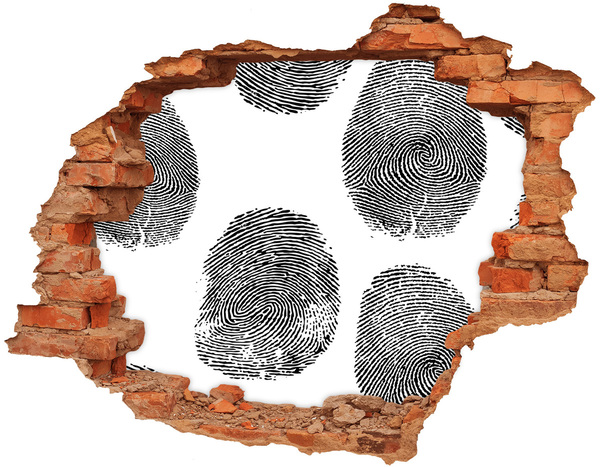 3D wall hole wallpaper Fingerprint on the wall
