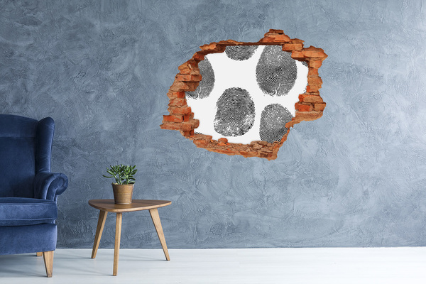 3D wall hole wallpaper Fingerprints