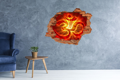 Hole wall sticker The burning sign of the OM