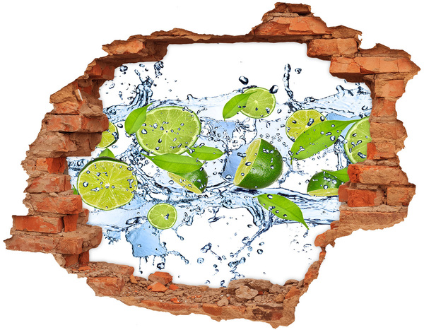 Hole wall sticker Refreshing lemonade in water