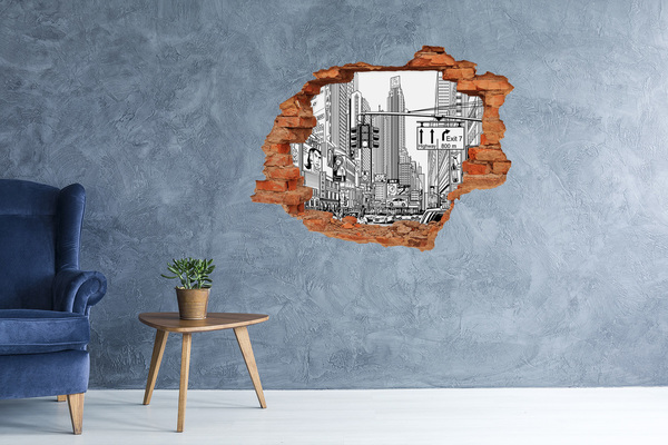 Hole in the wall decal New York streets