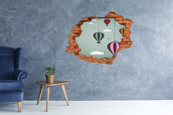 Hole in the wall sticker Balloons in the sky