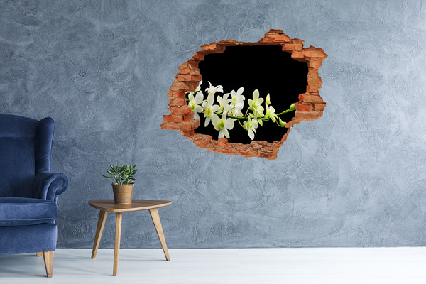 3D wall hole wallpaper Orchid