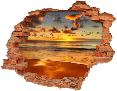 Hole in the wall sticker Sunset over the ocean