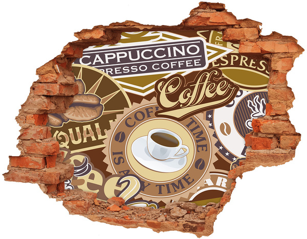 Hole in the wall decal Coffee pleasure