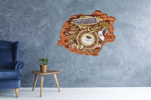 Hole in the wall decal Coffee pleasure