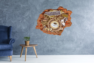 Hole in the wall decal Coffee pleasure