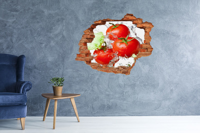 Hole in the wall sticker Tomatoes and lettuce